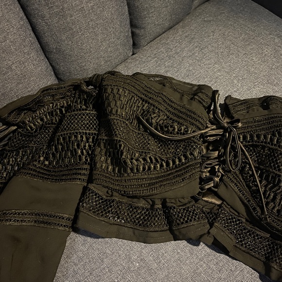 Bardot off shoulder black lace crop top summer coastal boho top - Picture 2 of 5